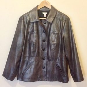 CHICO’S Grey Metallic Jacket Size 2